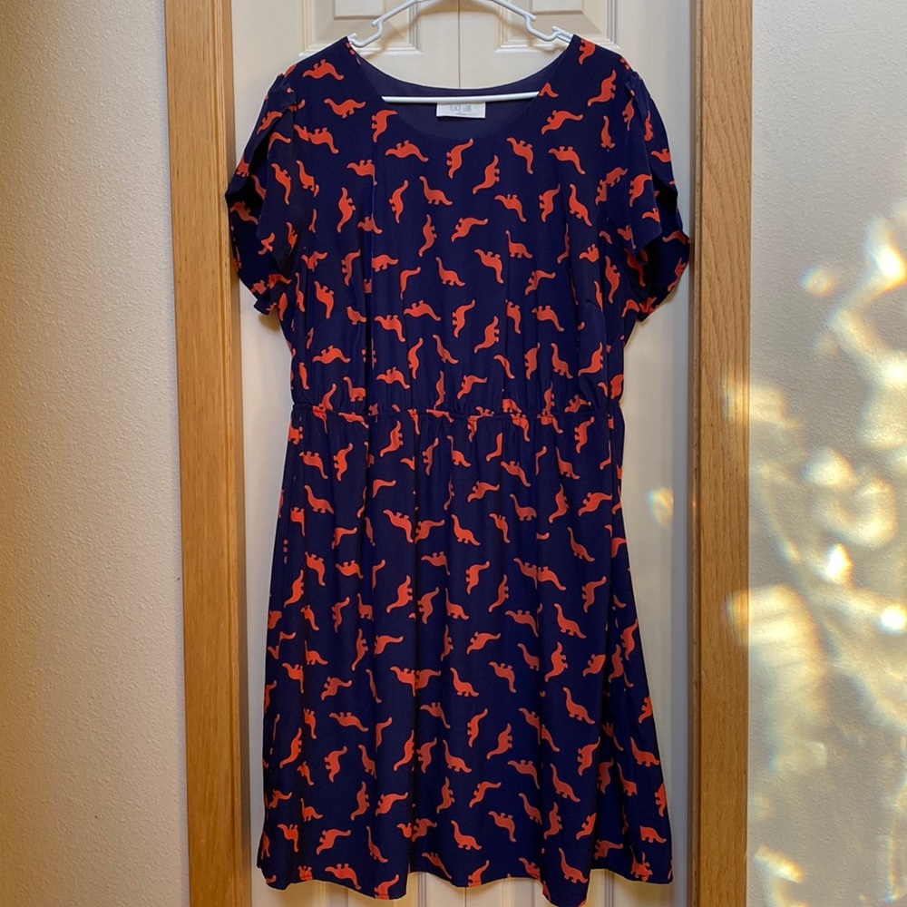 Mod Cloth/Peach Love Dinosaur Dress